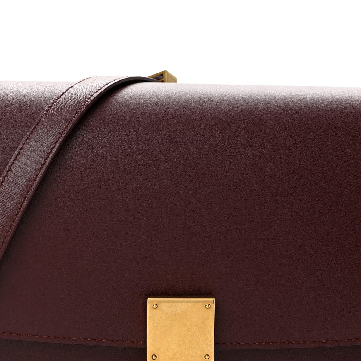 Celine Box Calfskin Medium Classic Box Flap Bag Burgundy