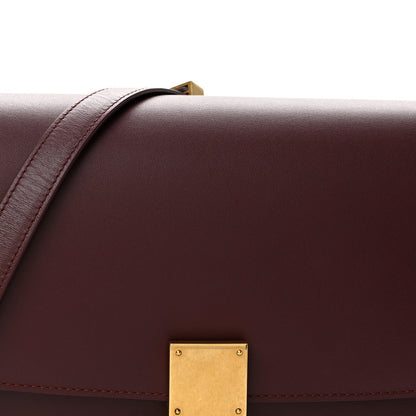 Celine Box Calfskin Medium Classic Box Flap Bag Burgundy