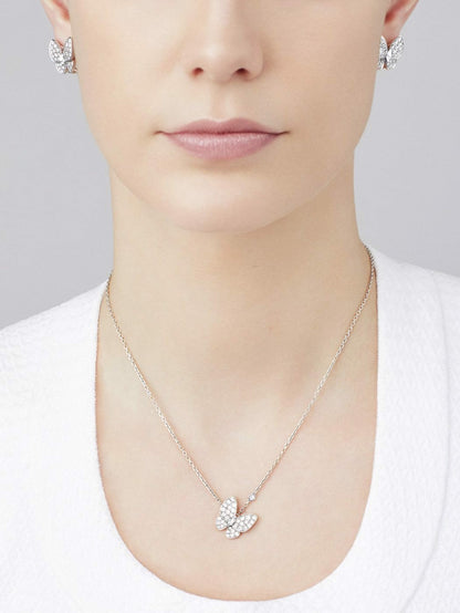 18K Diamond VCA Two Butterfly Pendant