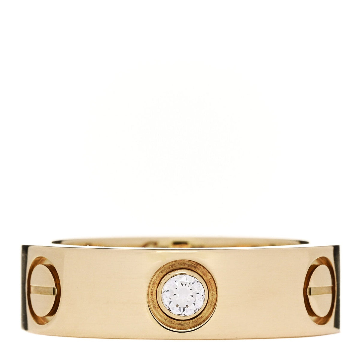 Cartier 18K Pink Gold 3 Diamond 5.5mm LOVE Ring 50 5.25