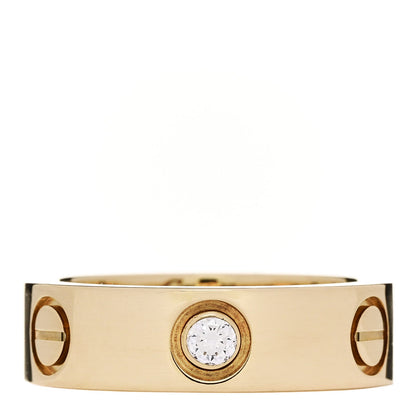 Cartier 18K Pink Gold 3 Diamond 5.5mm LOVE Ring 50 5.25
