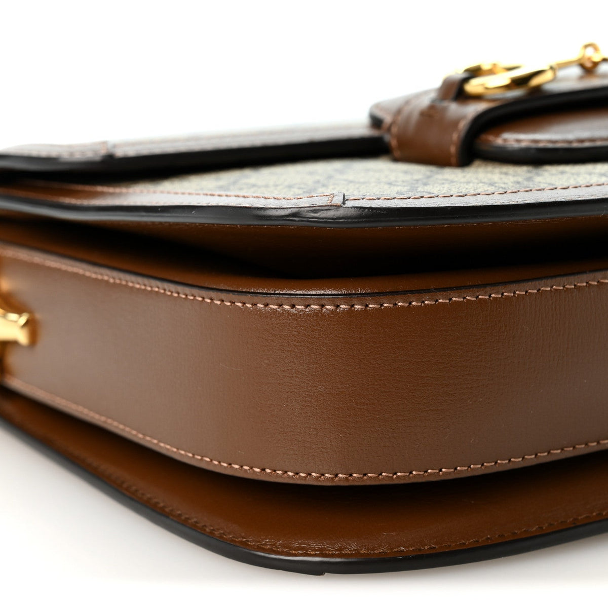 Gucci GG Supreme Horsebit 1955 Shoulder Bag Beige Brown Sugar