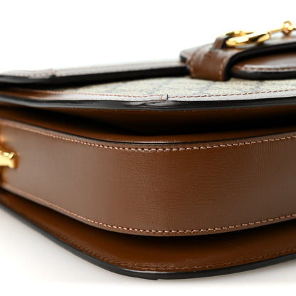 Gucci GG Supreme Horsebit 1955 Shoulder Bag Beige Brown Sugar