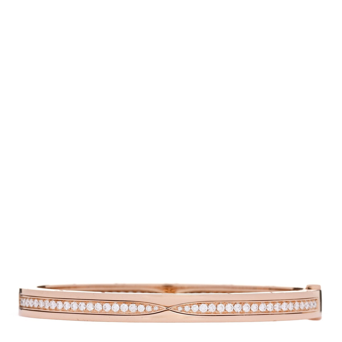 Bulgari 18K Rose Gold Diamond B.Zero1 Pave Bangle Bracelet S
