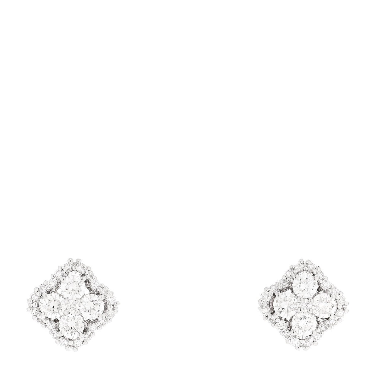 Roberto Coin 18K White Gold Diamond Flower Pavé Stud Earrings