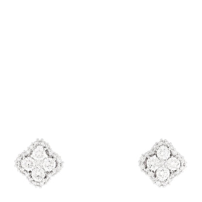 Roberto Coin 18K White Gold Diamond Flower Pavé Stud Earrings
