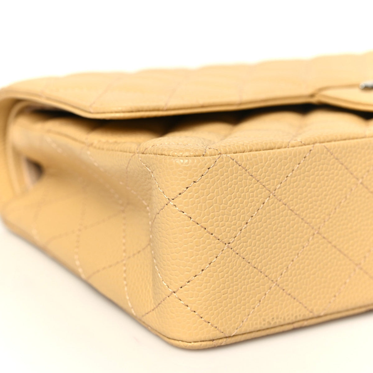 Chanel Caviar Quilted Medium Double Flap Light Yellow