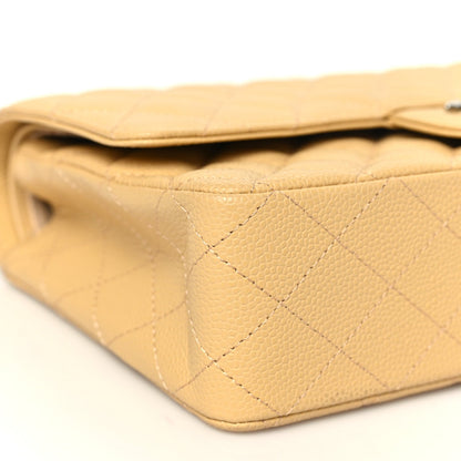 Chanel Caviar Quilted Medium Double Flap Light Yellow