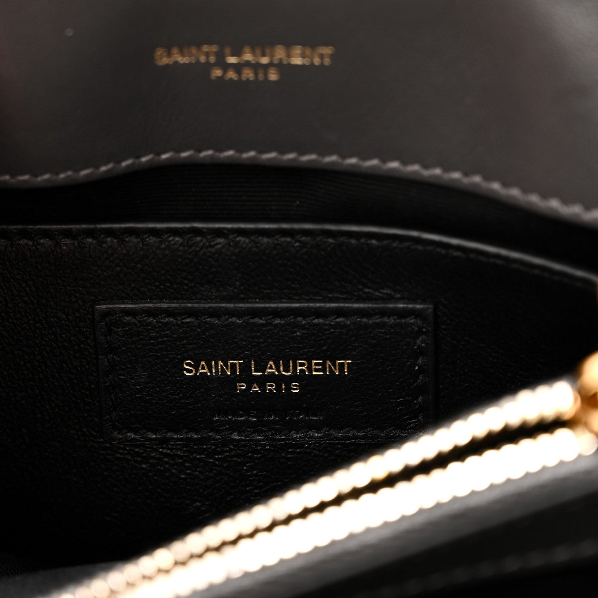 Saint Laurent Calfskin Small Loulou Chain Satchel Storm