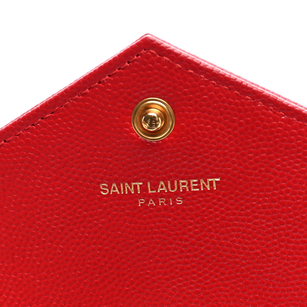 Saint Laurent Matelasse Chevron Monogram Envelope Chain Wallet New Red 1987513