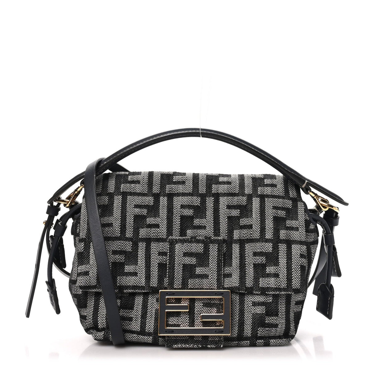 Fendi Denim Small Mamma Baguette Dark Blue