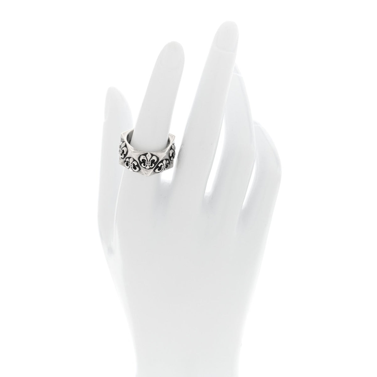 Chrome HeartsSterling SIlver Pentagon Fleur de Lis Ring 55 7.25