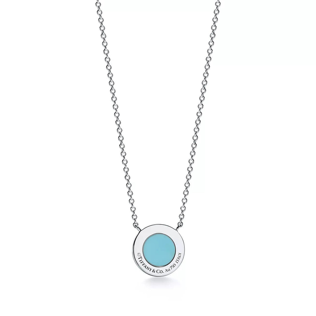 18K Gold Diamond Turquoise Tiffany T Pendant