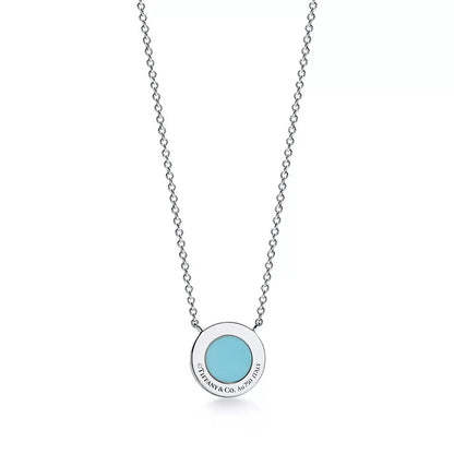 18K Gold Diamond Turquoise Tiffany T Pendant