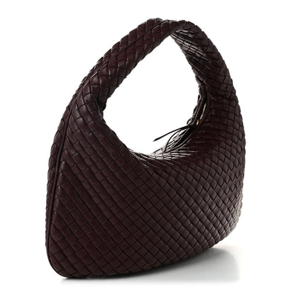 Bottega Veneta Lambskin Intrecciato Medium Padded Veneta Deep Mahogany