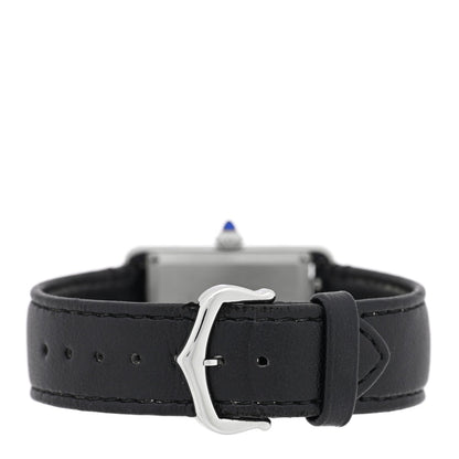Cartier Stainless Steel Calfskin 25mm SolarBeat Tank Watch