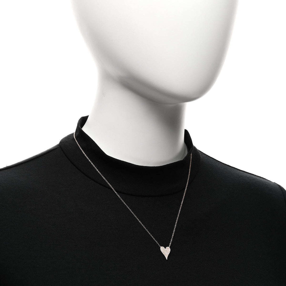 Parker & West 14K Rose Gold Diamond Pave Heart Pendant Necklace