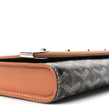 Goyard Goyardine Monte Carlo Bois Clutch With Strap Black Gold