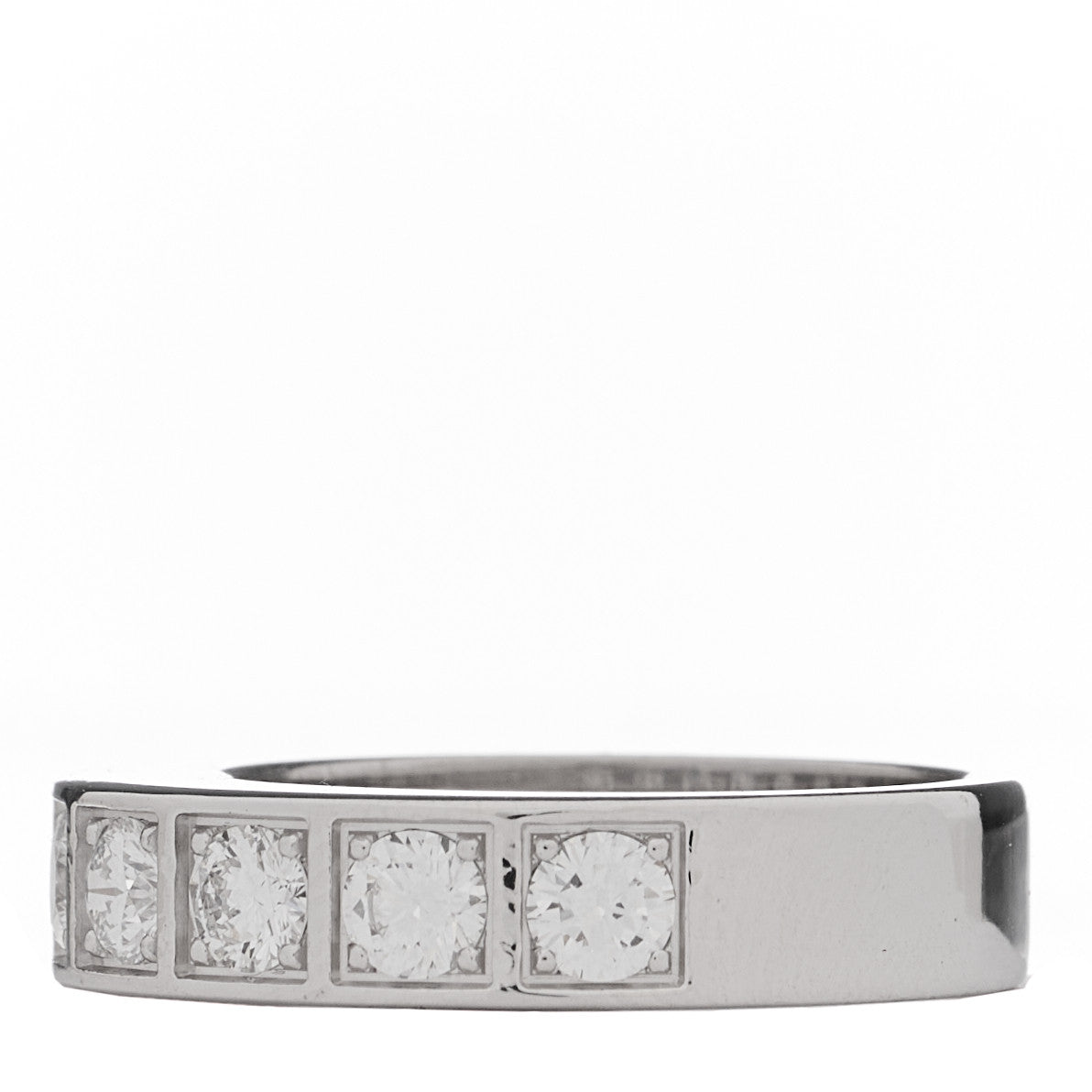 Cartier 18K White Gold Diamond Tectonic Band Ring