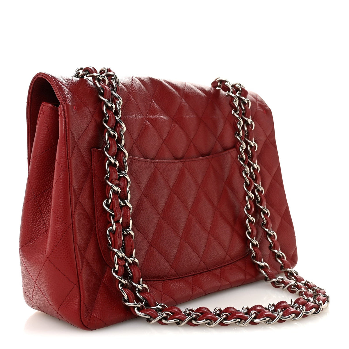Chanel Caviar Quilted Jumbo Single Flap Dark Red 1824892
