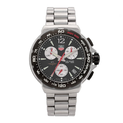 Tag Heuer Stainless Steel 41mm Formula 1 Indy 500 Watch Black CAC111A