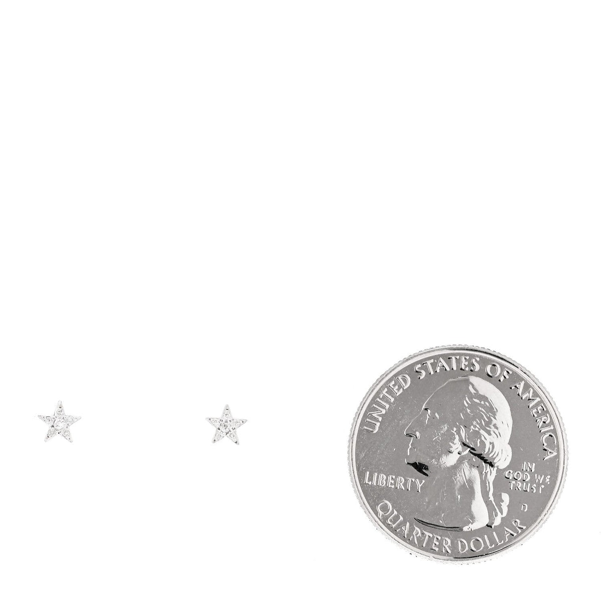 Jennifer Meyer 18K White Gold Diamond Mini Star Stud Earrings