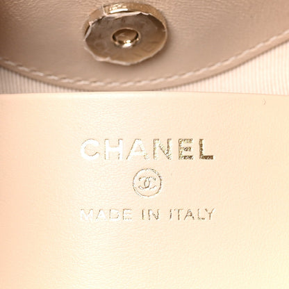 Chanel Shiny Lambskin Quilted Nano 31 Shopping Bag Beige
