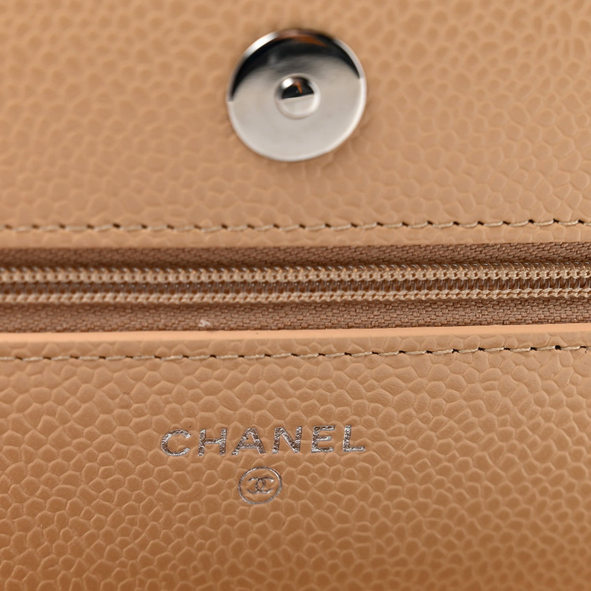 Chanel Caviar Quilted Wallet on Chain WOC Beige 1915112