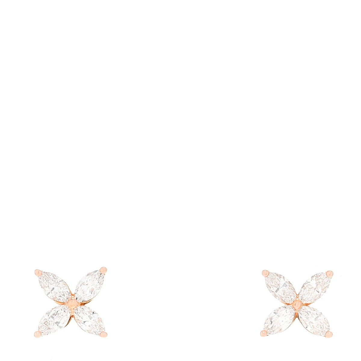 18K Rose Gold Diamond .92ct Medium Victoria Earrings