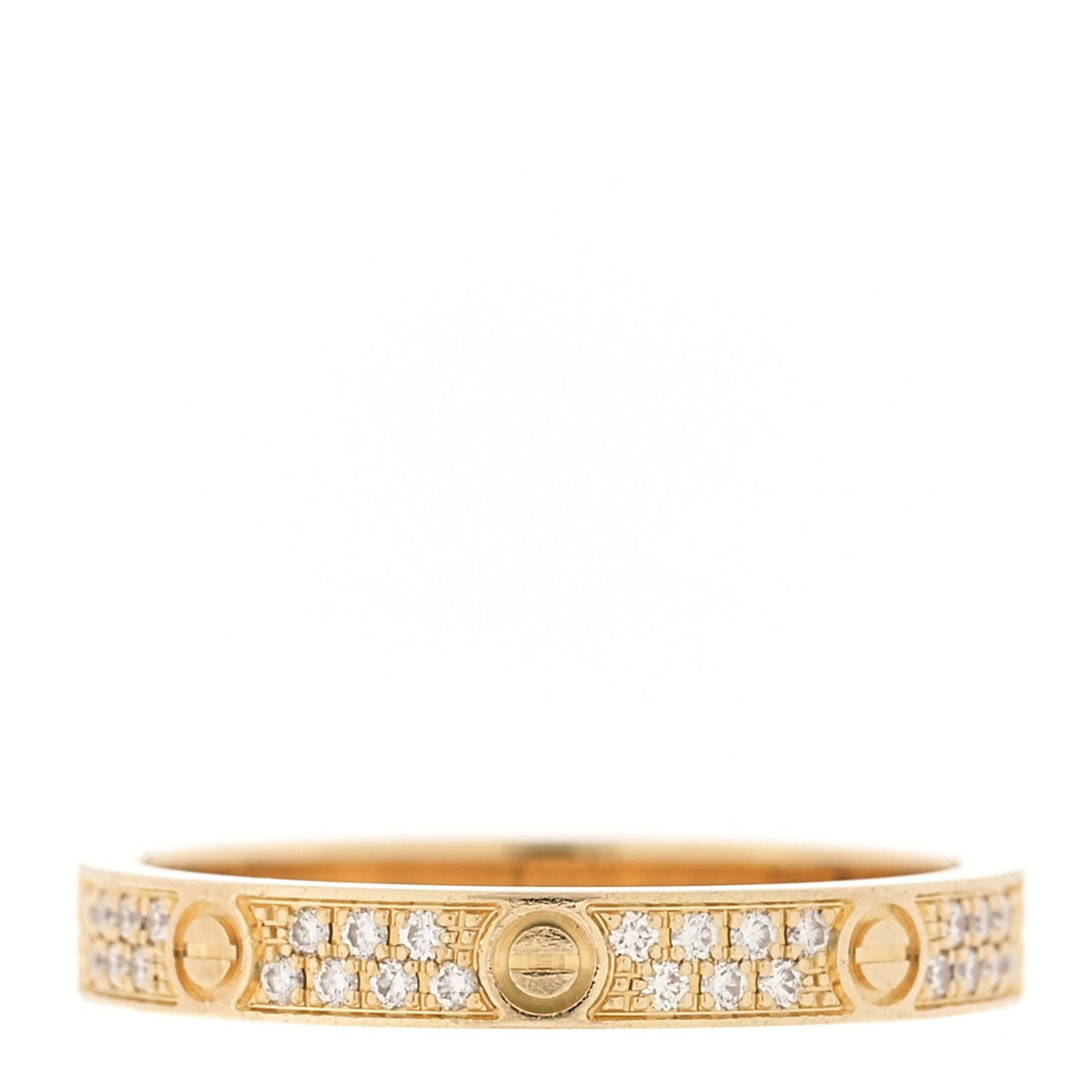 Cartier 18K Yellow Gold Diamond 2.6mm LOVE Paved Band Ring 48 4.5