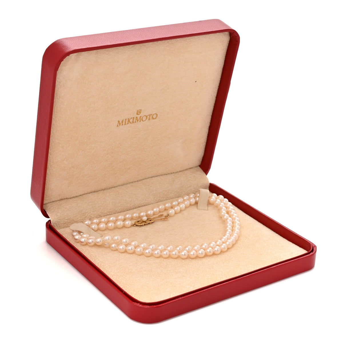Mikimoto 18K Yellow Gold Akoya Cultured Pearl 5-6mm Strand Necklace