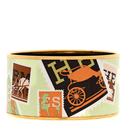 Hermes Palladium Enamel Extra Wide De Passage a Paris Bracelet 65