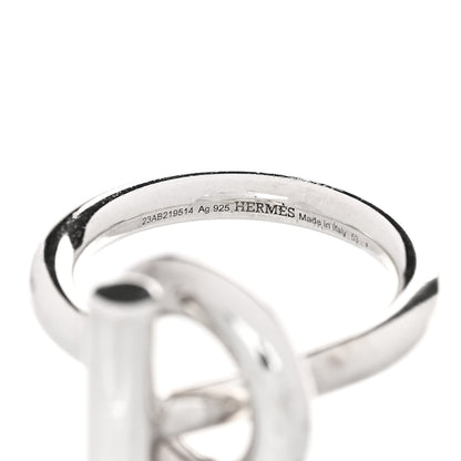 Hermes Sterling Silver GM Echappee Ring 53 6.5