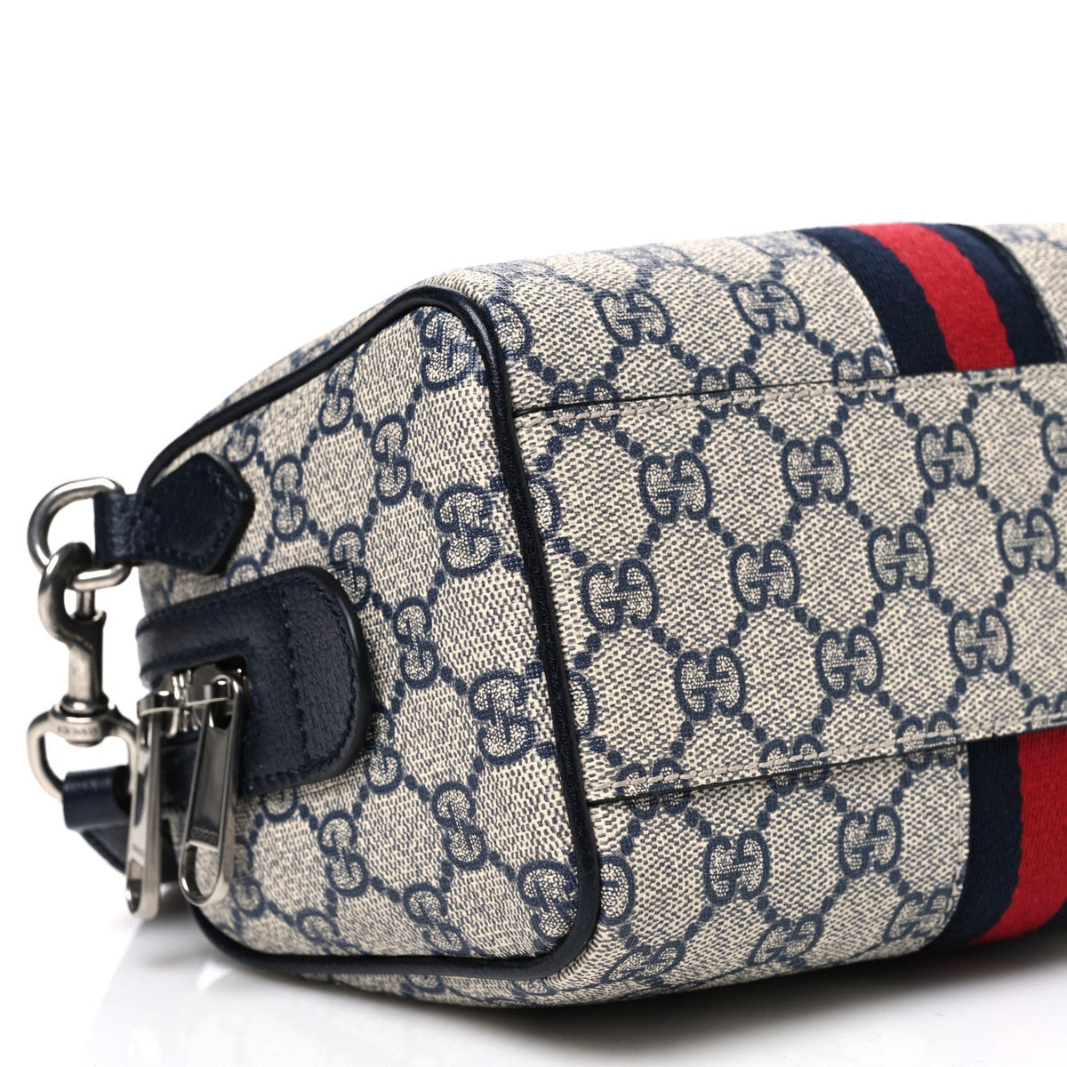 Gucci GG Supreme Calfskin Mini Ophidia Top Handle Bag Beige Blue