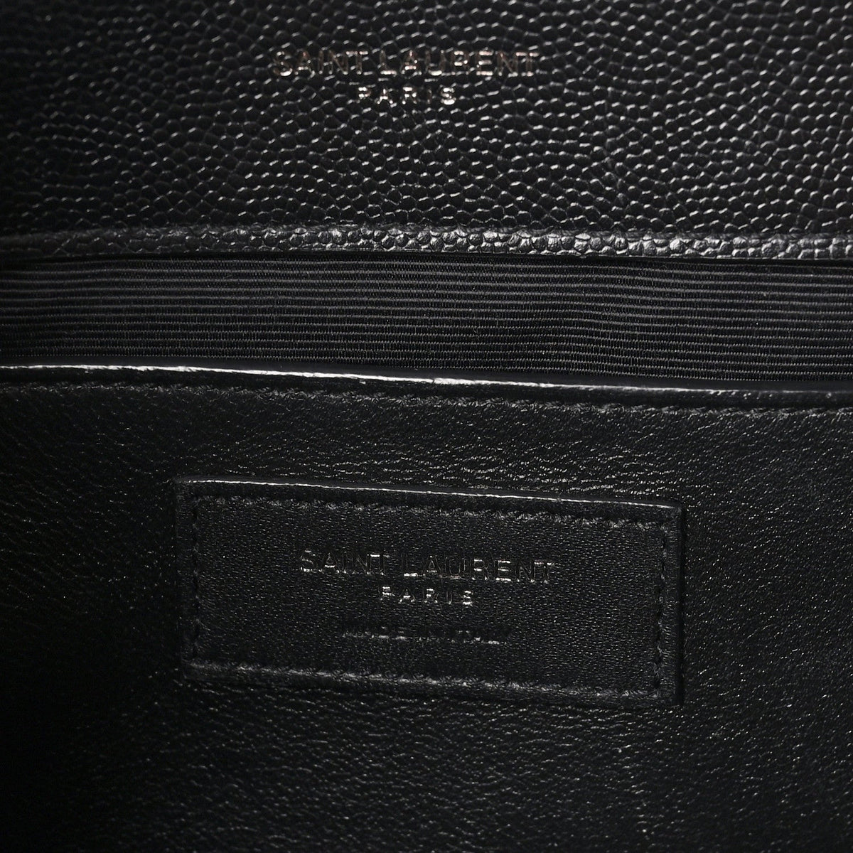 Saint Laurent Grain De Poudre Mixed Matelasse Triquilt Medium Monogram Satchel Black