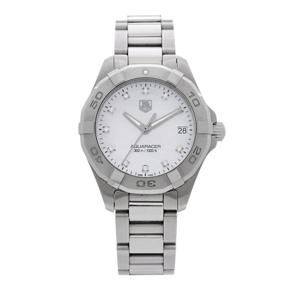 Tag Heuer Stainless Steel Diamond 33mm Aquaracer Quartz Watch WAF1313