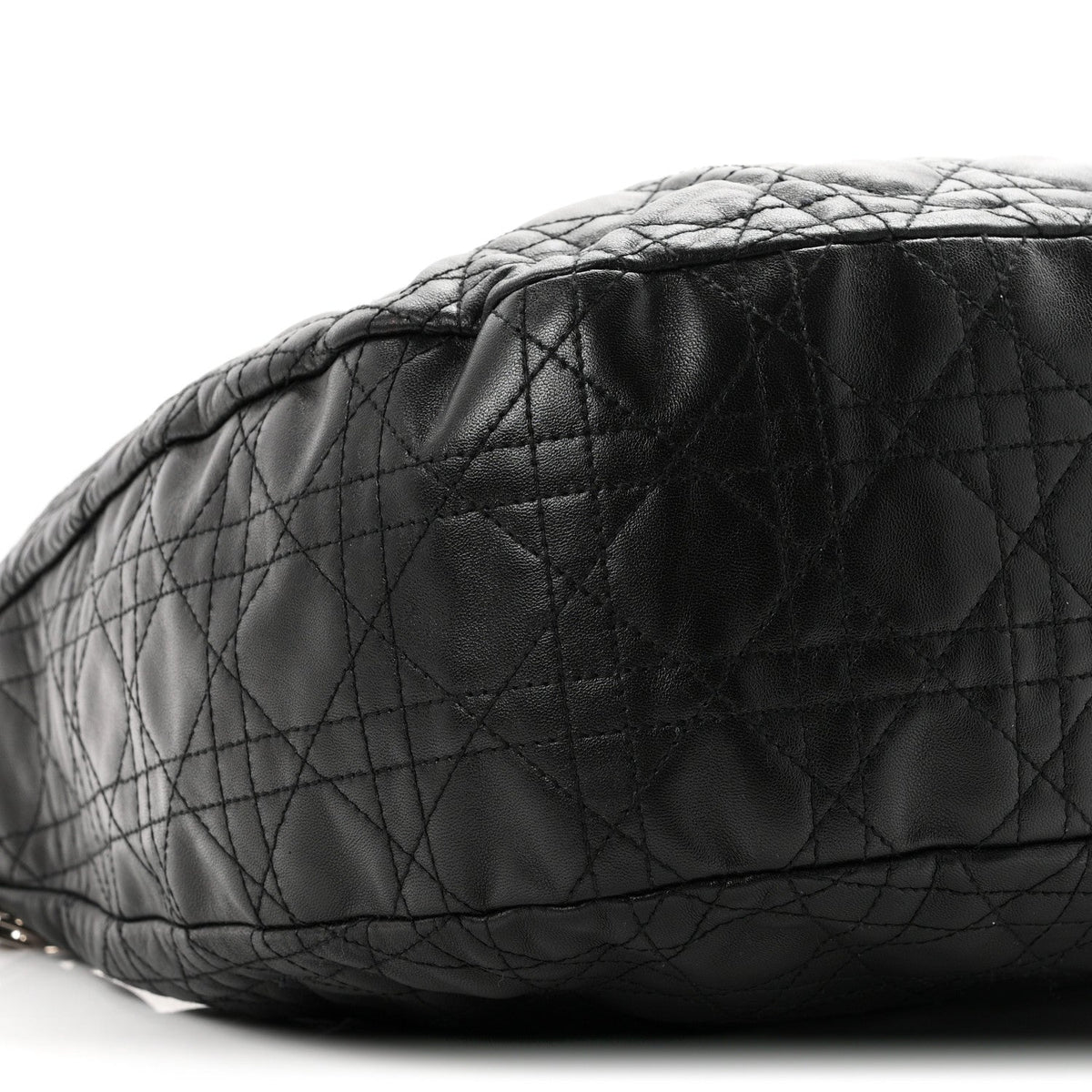 Christian Dior Lambskin Cannage Large Dior Soft Hobo Black