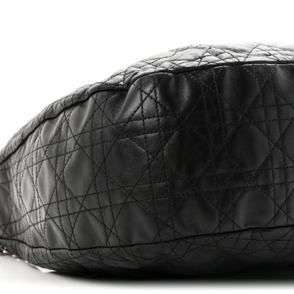 Christian Dior Lambskin Cannage Large Dior Soft Hobo Black