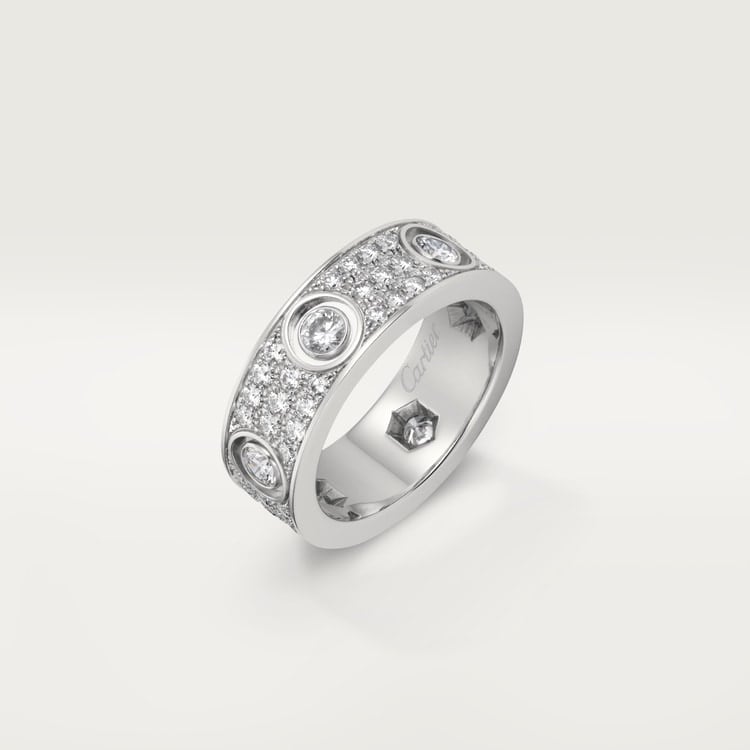 18K White Gold Diamonds Cartier Love Ring