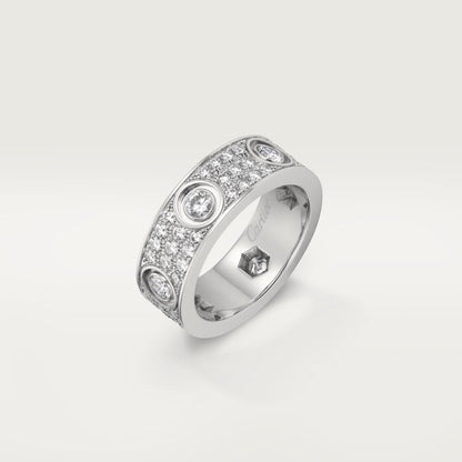 18K White Gold Diamonds Cartier Love Ring