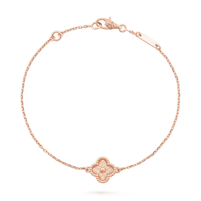 18K Rose Gold VCA Sweet Alhambra 1 Motif Bracelet