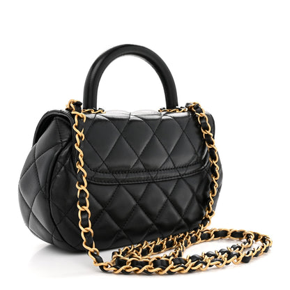 Chanel Lambskin Quilted Baywatch Top Handle Flap Black