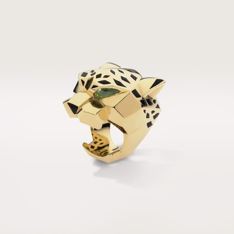 18K Gold Peridot Onyx Cartier Panthère De Cartier Ring