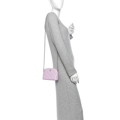 Chanel Caviar Quilted Mini Classic Clutch With Chain Light Purple