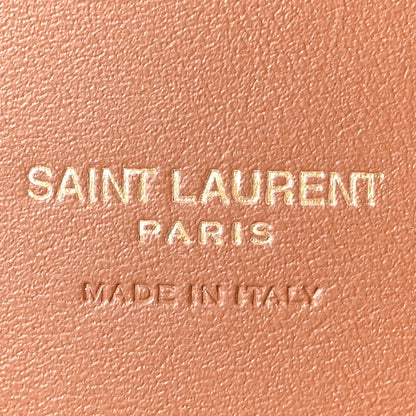Saint Laurent Raffia Calfskin Le 5 A 7 Baby Hobo Natural Brick