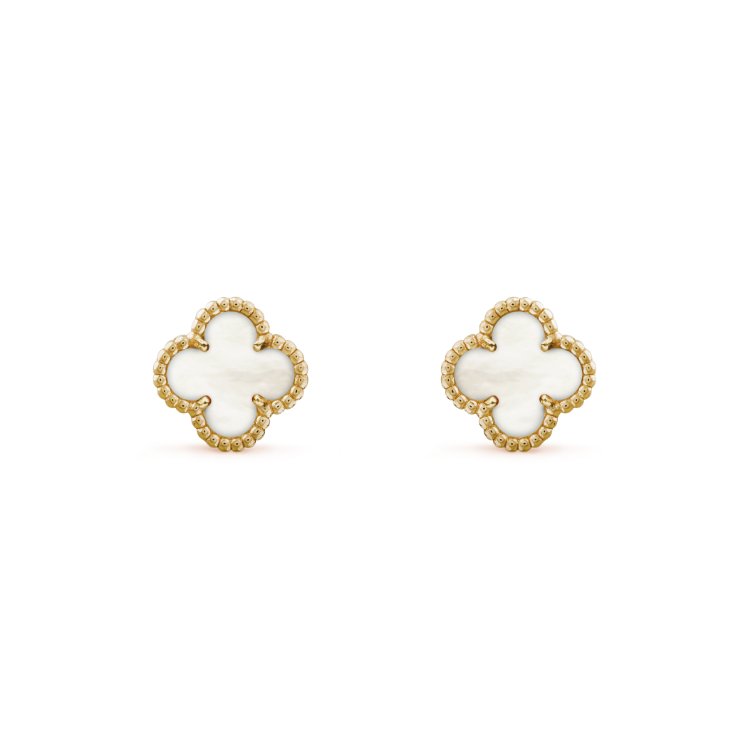 18K Yellow Gold MOP VCA Sweet Alhambra Earrings