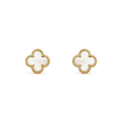18K Yellow Gold MOP VCA Sweet Alhambra Earrings