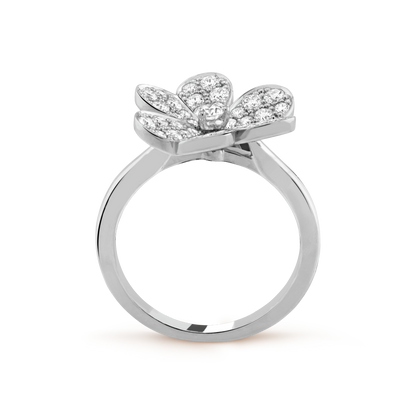 18K Gold Diamond VCA Frivole 1 Flower Ring