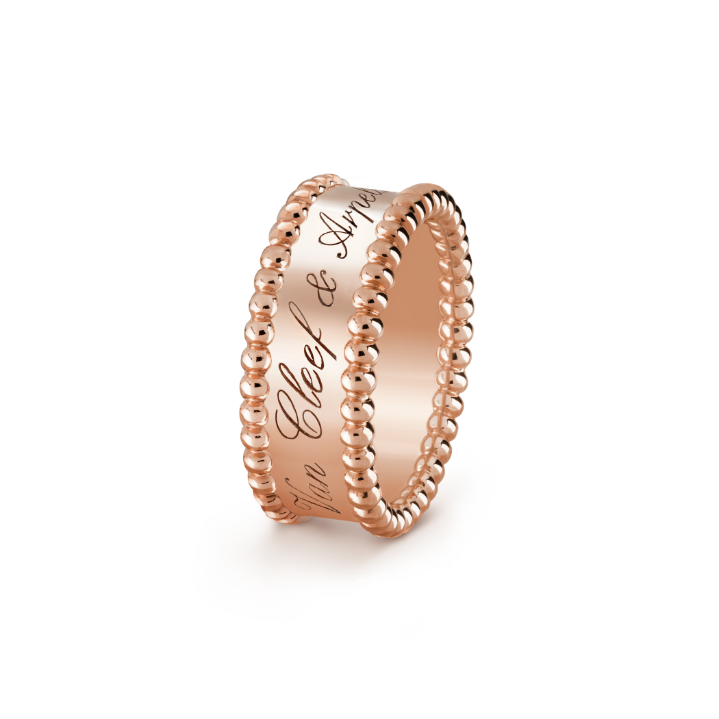 18K Gold VCA Perlée Signature Ring