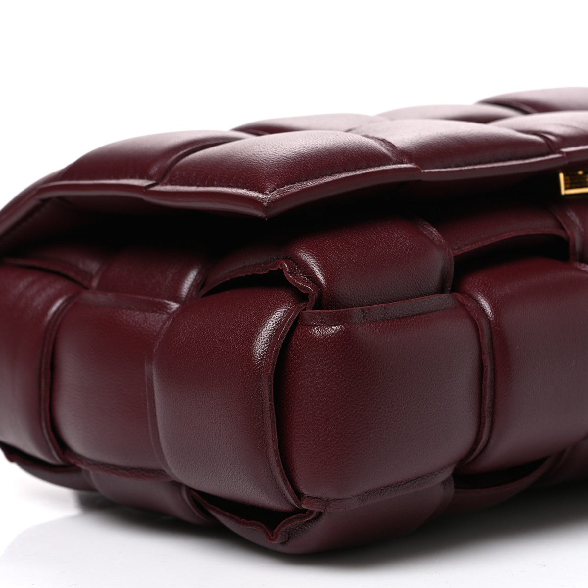 Bottega Veneta Nappa Maxi Intreccio Padded Cassette Crossbody Bag Dark Red